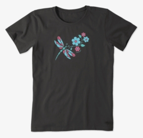 Women"s Colorful Dragonfly Crusher Tee - T Shirt Life Is Good Sloth, HD Png Download, Free Download