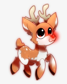 Rudolph Nose Png - Christmas Chibi Reindeer, Transparent Png, Free Download
