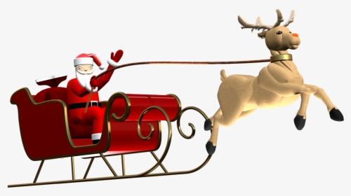 Free Santa And Rudolph Clip - Cartoon, HD Png Download, Free Download