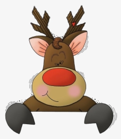 Rudolph Christmas Free Png Image - Reindeer Peeking Clipart, Transparent Png, Free Download