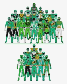 All Super Sentai And Power Rangers Greens By Taiko554 - All Power Rangers Green, HD Png Download, Free Download