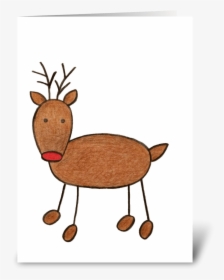 Rudolph Greeting Card - Cartoon, HD Png Download, Free Download