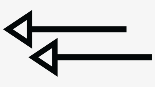 Double Left Arrow With White Triangle - Triangle, HD Png Download, Free Download