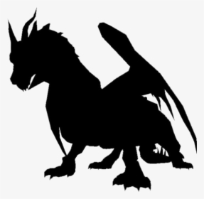 Flying Cartoon Dragon Silhouette Png - Illustration, Transparent Png, Free Download