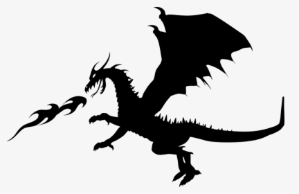 Dragon, Fire, Flames, Silhouette, Burning, Fantasy - Hot Dragon Image Download, HD Png Download, Free Download