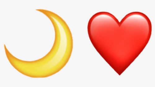 #moon #emoji #iphone #heart - Heart, HD Png Download, Free Download