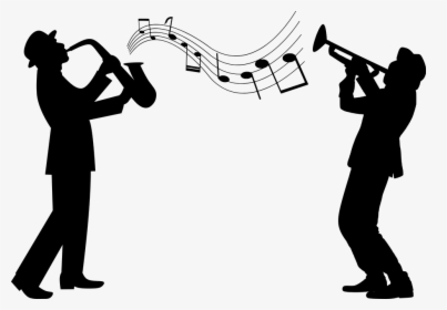 Jazz, Silhouette, Musician, Trumpet, Saxophonist - Jazz Band Silhouette Png, Transparent Png, Free Download