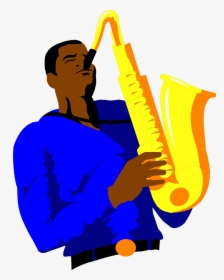 Saxophone Player Clipart - Guy Playing Saxophone Art, HD Png Download, Free Download