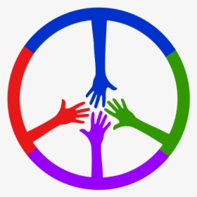 4 Colored Hands Coming Together To Form A Peace Sign - Mercedes Benz Türk Logo, HD Png Download, Free Download
