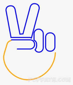 Drawn Peace Sign Victory - Emojis De Amor Y Paz Para Colorear, HD Png Download, Free Download