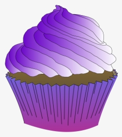 Purple,cupcake,baking Cup - Purple Frosted Cupcake Clipart, HD Png Download, Free Download