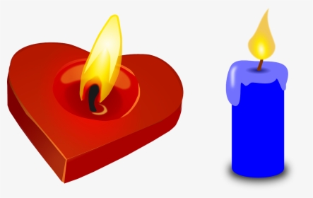 Candle, Heart, Valentine, Red, Light, Blue, Burning - Свеча Вектор Png, Transparent Png, Free Download