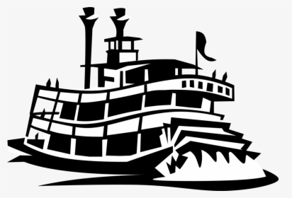 Vector Illustration Of Mississippi Paddleboat Or Paddle - Steamboat Clipart, HD Png Download, Free Download