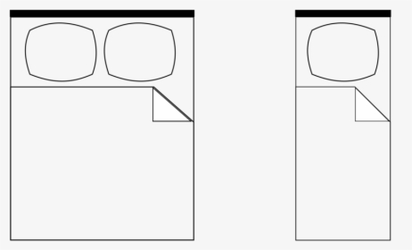 Transparent Bed Sheets Clipart - Bed Drawing Top View, HD Png Download, Free Download