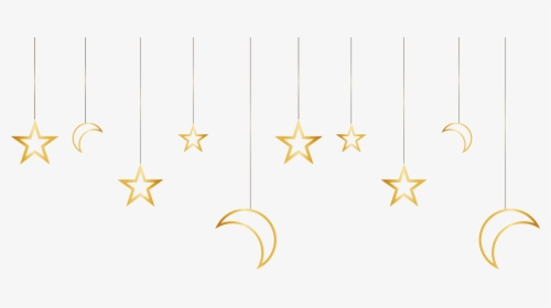 And Stars Gold Painted Pattern Material Moon Clipart - Flag, HD Png Download, Free Download