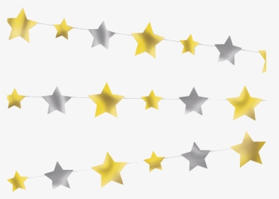 Silver And Gold Stars Garland - Garland, HD Png Download, Free Download