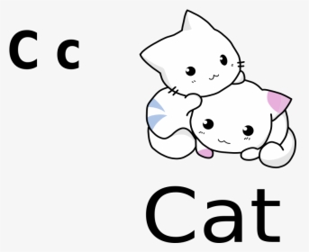 Cat Clipart White K - Cute Cat Drawing Outline, HD Png Download, Free Download