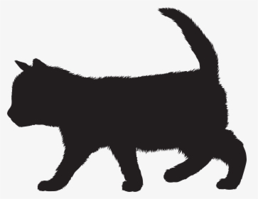 Kitten Black Cat Silhouette, HD Png Download, Free Download
