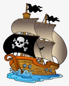 Pirates Clipart Cartoon - Pirate Ship Clipart, HD Png Download, Free Download