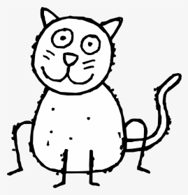 Transparent Kitty Face Png - Cat Cartoon Black And White, Png Download, Free Download