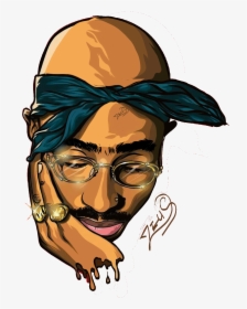 Tupac Amaru Shakur, Connu Sous Les Noms De De Makaveli - Cartoon Tupac, HD Png Download, Free Download