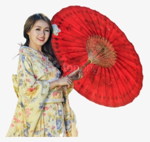 Umbrella - Japanese Girl Kimono Png, Transparent Png, Free Download