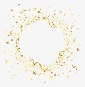 Round Element With Gold Stars Png Clip Art - Decorative Gold Stars Png, Transparent Png, Free Download