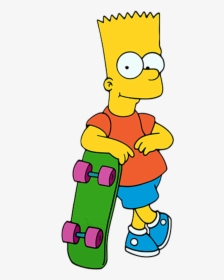 Bart Simpson Marge Simpson Homer Simpson Lisa Simpson - Bart Simpson With Skateboard, HD Png Download, Free Download