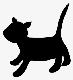 Cat Silhouette Running Kitten - Clip Art, HD Png Download, Free Download