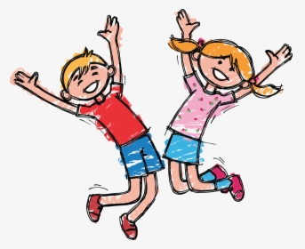 Happy Boy And Girl Clipart The Arts Image Pbs - Boy And Girl Jumping Clipart, HD Png Download, Free Download