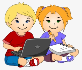 Clipart Boy And Girl - Boy And Girl Working Clipart, HD Png Download, Free Download