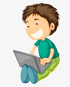 Computer Boy Clipart - Computer Boy Cartoon Png, Transparent Png, Free Download