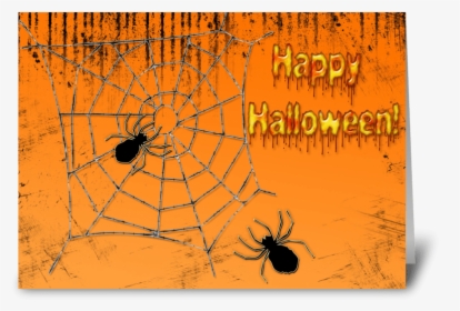 Halloween Spider Web Greeting Card - Spider Web, HD Png Download, Free Download