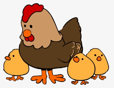 Hen And Chicks Cartoon Style Clip Arts - Transparent Farm Animals Clipart, HD Png Download, Free Download