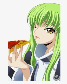 Anime Girl Eating Pizza - Cc Code Geass Eating Pizza, HD Png Download, Free Download
