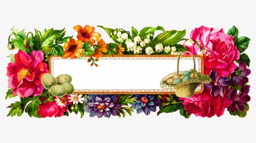 Easter Eggs Flower Label Image - Rectangle Floral Frame Png, Transparent Png, Free Download