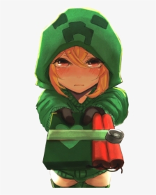 Minecraft Anime Creeper Girl, Hd Png Download - Cute Anime Minecraft Girl, Transparent Png, Free Download