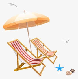 Chair Beach Umbrella Clip Art - Beach Chair With Umbrella Png, Transparent Png, Free Download