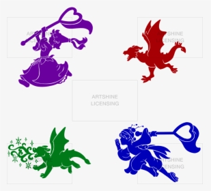 Princesses Vs Dragons Silhouettes - Graphic Design, HD Png Download, Free Download