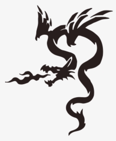 Silhouette,monochrome Photography,artwork - Silhouette Of Japanese Dragon, HD Png Download, Free Download