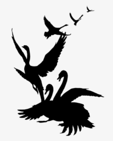 Dragon Clip Flying - Swan In Flight Tattoo, HD Png Download, Free Download