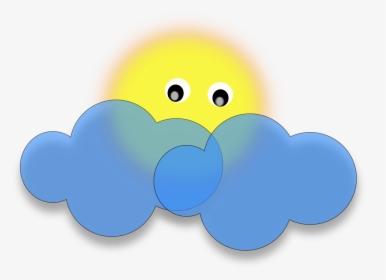 Sun Behind The Cloud Vector Clipart Image - Sun Behind Clouds Clipart, HD Png Download, Free Download