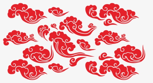 Red Cloud Clipart Vector - Chinese Clouds Vector, HD Png Download, Free Download