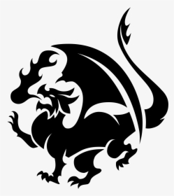 Duke Gardens Dragon Wyvern Legendary Creature Cafe - Dragon Icon Black And White, HD Png Download, Free Download