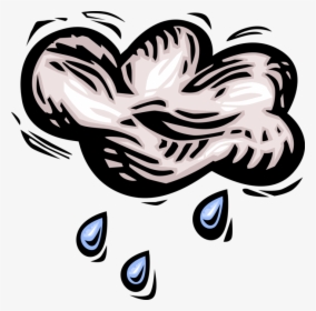 Vector Illustration Of Weather Forecast Rain Cloud - Illustration, HD Png Download, Free Download