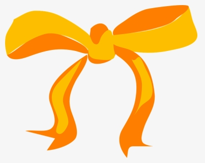 Bow, Yellow, Present, Gift, Holiday, Celebration - Gift Ribbon Orange Png, Transparent Png, Free Download