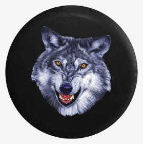 Grey And White Wolf Growling Showing Teeth Rv Camper - Wolf Screen Printing, HD Png Download, Free Download