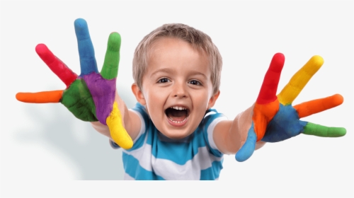 Transparent Kids Holding Hands Clipart Black And White - Child Painting Png, Png Download, Free Download
