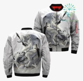 The White Wolf American Native Over Print Bomber Jacket - Dream Catcher On Jacket, HD Png Download, Free Download