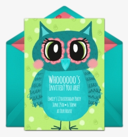 Teal Owl Birthday Invitations, HD Png Download, Free Download
